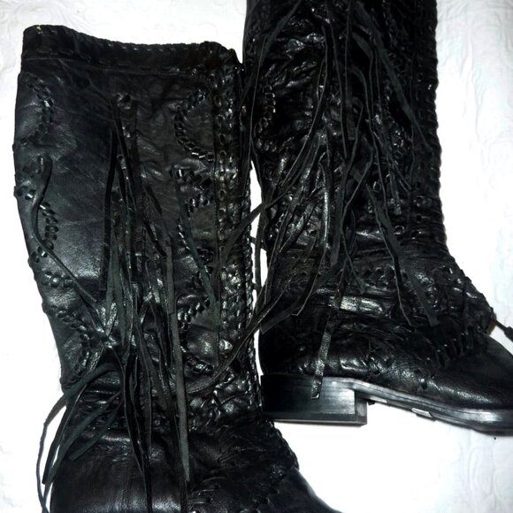 Excellent Sam Edelman Black Palermo Leather Boots Tons of Detail Size 8 $350 - Picture 2 of 7